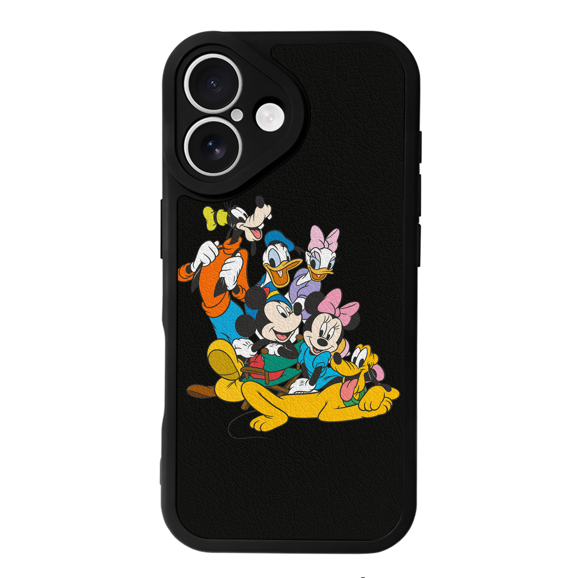 （画像用） ミッキーマウス Mickey Mouse 【iPhone 16シリーズ対応】シリコンスマホケース（レザー調） 材質：シリコン